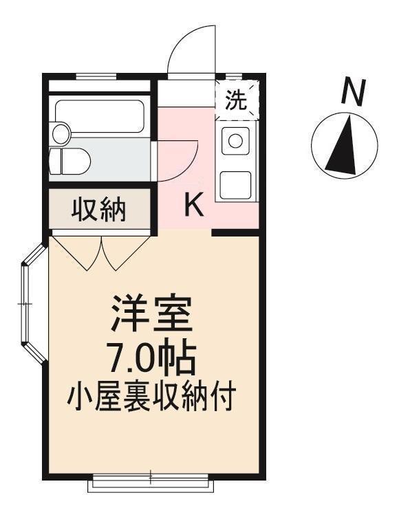 ドミトリー茜(1K/2階)の間取り写真