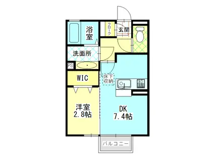 LALA T・M(1DK/1階)の間取り写真