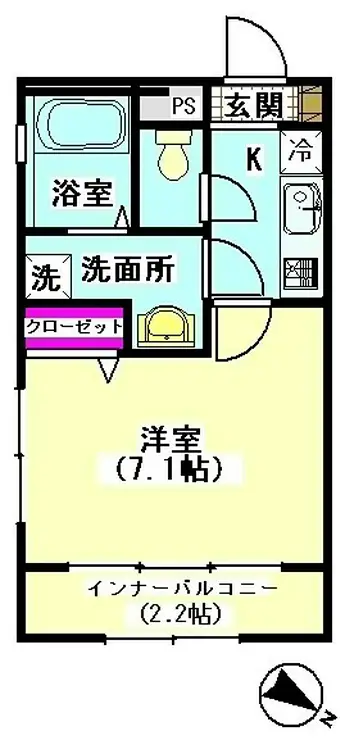 コーラル下丸子 1階階 間取り