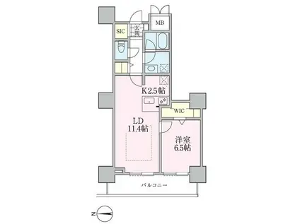 ロイヤルパークスタワー南千住(1LDK/7階)の間取り写真