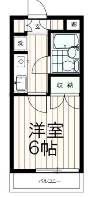サンライズ永山(1K/2階)の間取り写真