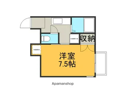 ベルジュ犀川(1K/2階)の間取り写真