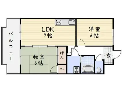 足立インターハイツ(2LDK/5階)の間取り写真