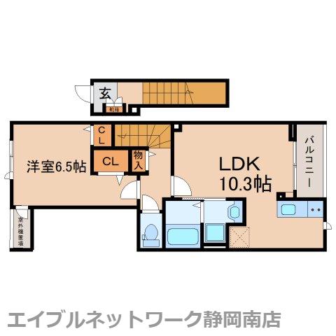 ＪＲ東海道本線 焼津駅 徒歩21分 3階建 築1年(1LDK/2階)の間取り写真