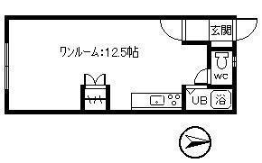 メゾンドフルーレ(ワンルーム/1階)の間取り写真