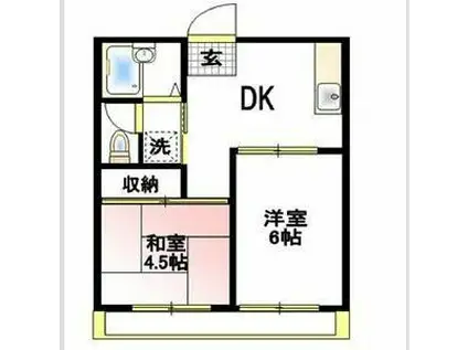 パークサイドヒルズ(2DK/1階)の間取り写真