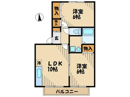 ストークヴィラ(2LDK/1階)の間取り写真