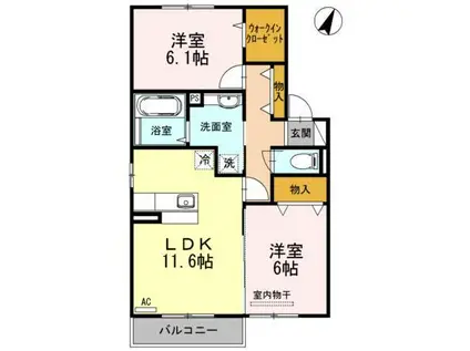 JODEN(2LDK/2階)の間取り写真