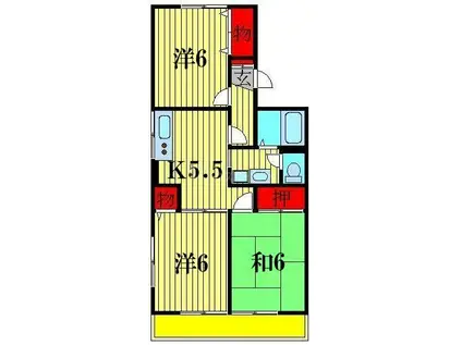 あすなろ(3DK/1階)の間取り写真