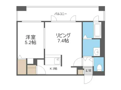 ノース・スター円山(1LDK/8階)の間取り写真