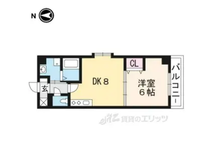 イクスコート大津駅前(1LDK/7階)の間取り写真