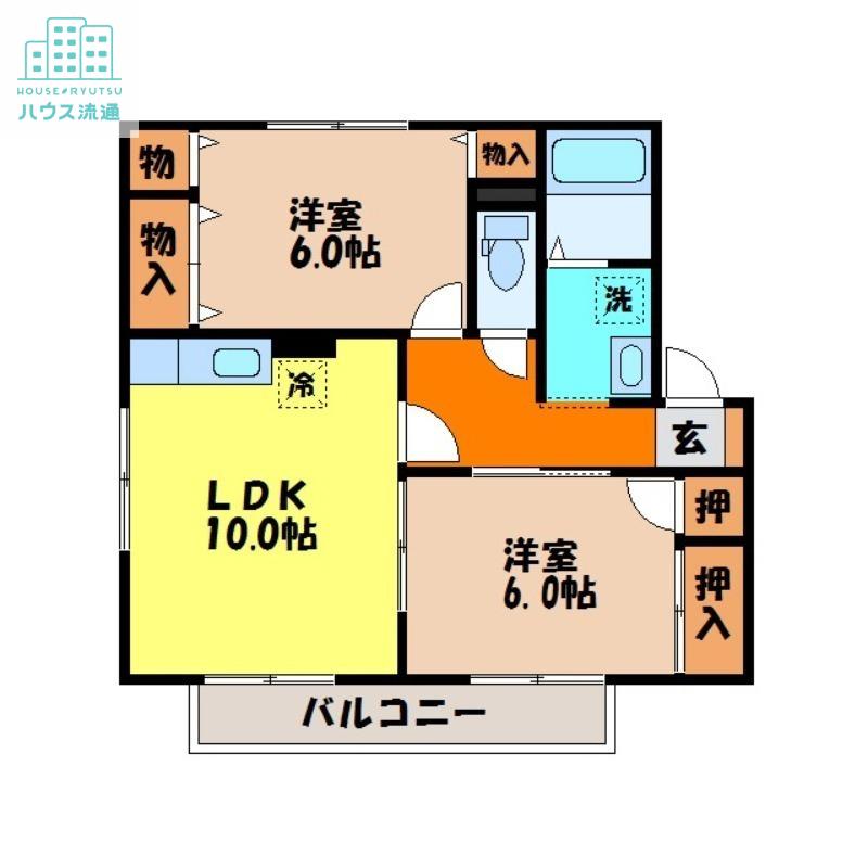 セジュールMC(2LDK/2階)の間取り写真
