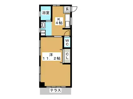 コーポ宿澤(1K/1階)の間取り写真