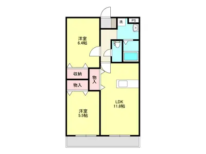 Dクレスト(2LDK/3階)の間取り写真