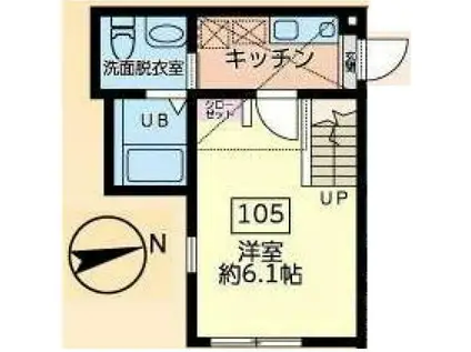 リーフィア(1K/1階)の間取り写真