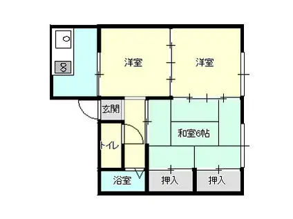 高源山アパート(3K/2階)の間取り写真