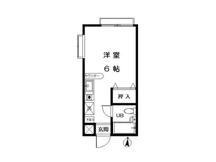 アドウェル西嶺C棟(ワンルーム/2階)の間取り写真