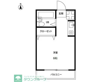 グリーンコーポ(1K/2階)の間取り写真