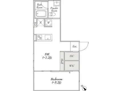 LUMIEC UN SAKURASHINMACHI ノース(1LDK/3階)の間取り写真