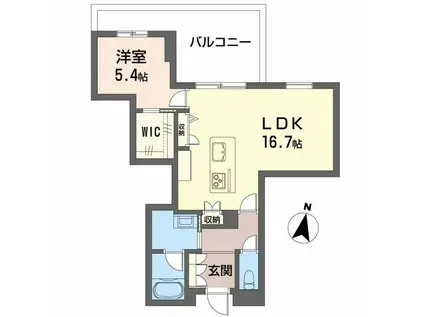 LUANA KAMISUGI(1LDK/4階)の間取り写真