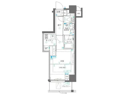 ZOOM錦糸町(1K/8階)の間取り写真