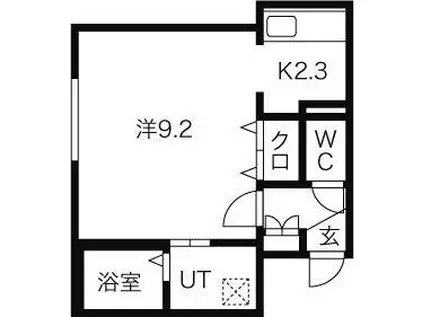 アルティアルージュ(1K/2階)の間取り写真