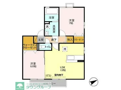 ラシュレメゾンA(2LDK/2階)の間取り写真