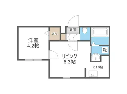 ポデューム24ケン(1LDK/2階)の間取り写真