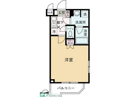 ルーブル武蔵中原伍番館(1K/3階)の間取り写真