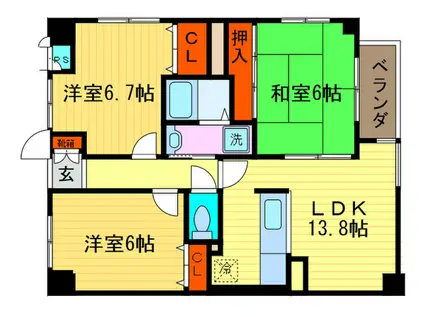 カレラ・デ・オエステ(3LDK/4階)の間取り写真
