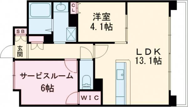 SOPHIA COURT宿院(2LDK/7階)の間取り写真