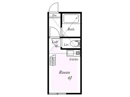 ユナイト根岸テオドールの杜(ワンルーム/1階)の間取り写真