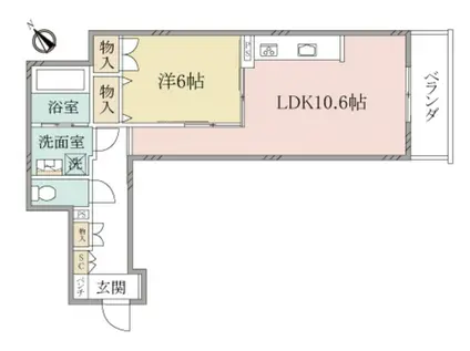 ヘーベルヴィレッジ横須賀うみかぜ公園(1LDK/4階)の間取り写真
