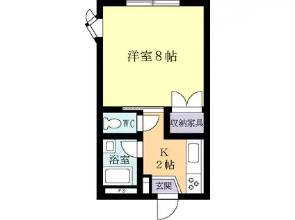 メゾンスティールB(1K/1階)の間取り写真