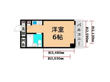 ウエムラグレース鶴見東(1K/7階)の間取り写真