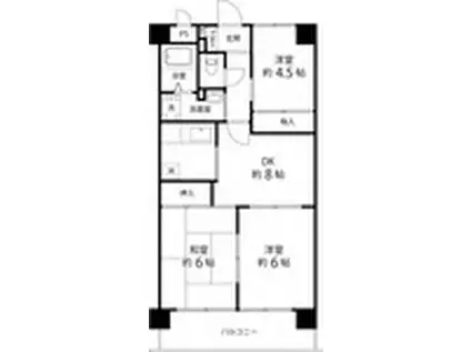 TS GARDEN蕨II(3DK/4階)の間取り写真