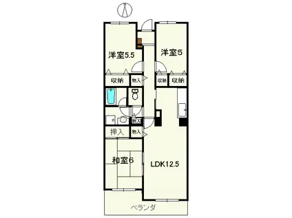 第三クリアーヴューヴィラ(3LDK/3階)の間取り写真