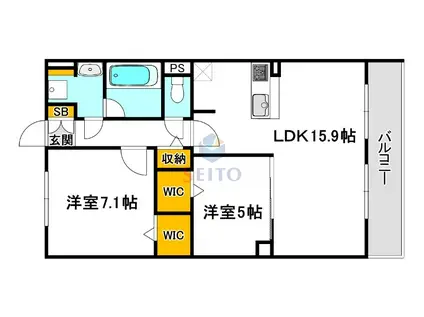 GRACE善(2LDK/3階)の間取り写真