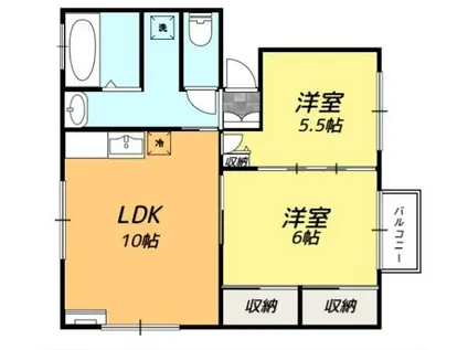 アミニティ(2LDK/2階)の間取り写真
