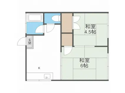 清水コーポ(2DK/1階)の間取り写真