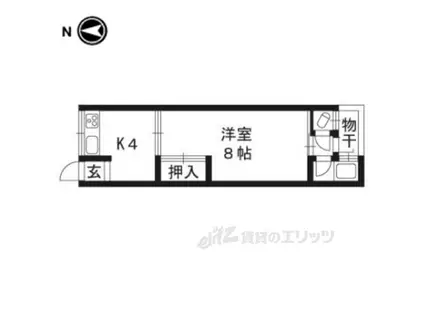 峰山荘(1K/1階)の間取り写真