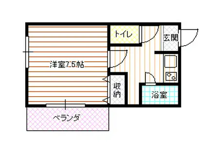 コヤマハイツ伊保(1K/1階)の間取り写真