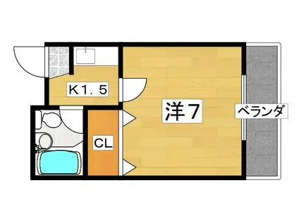 プレアール寝屋川緑町(1K/2階)の間取り写真