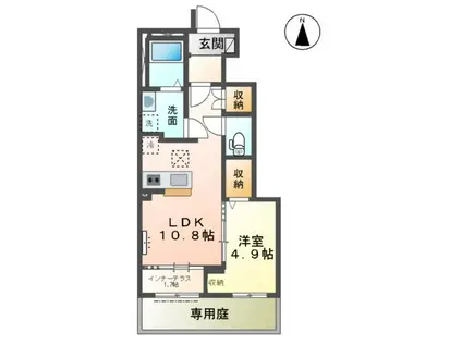 ポモドーロ(1LDK/1階)の間取り写真