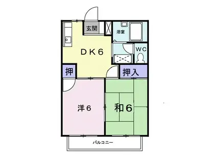 シティハイツ妹尾C(2DK/1階)の間取り写真