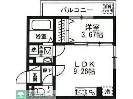 CAPITAL COURT(1LDK/3階)の間取り写真