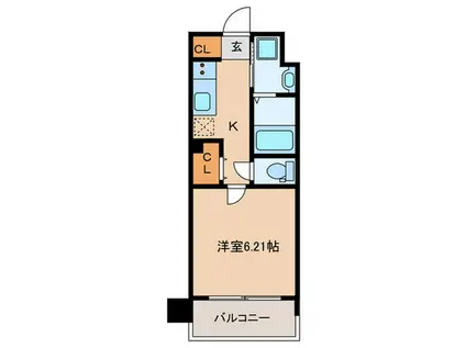 RUPIE九大学研都市II(1K/5階)の間取り写真