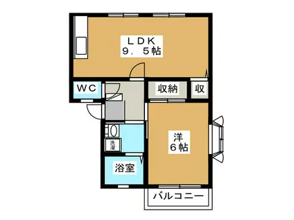 カサヴィレッジB(1LDK/1階)の間取り写真