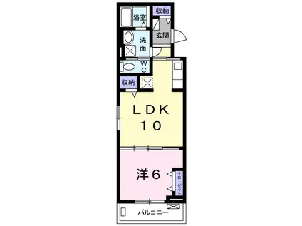 サンシャイン浦和美園(1LDK/2階)の間取り写真