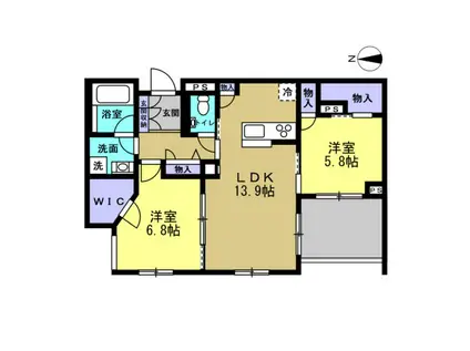 メゾン オルジュ(2LDK/1階)の間取り写真